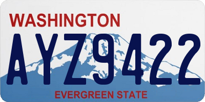 WA license plate AYZ9422