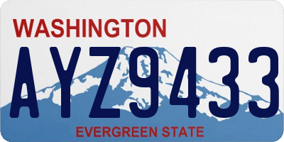 WA license plate AYZ9433