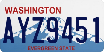 WA license plate AYZ9451