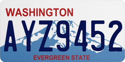 WA license plate AYZ9452