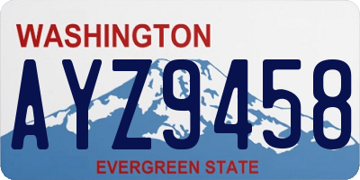 WA license plate AYZ9458