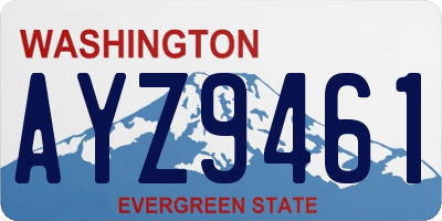 WA license plate AYZ9461