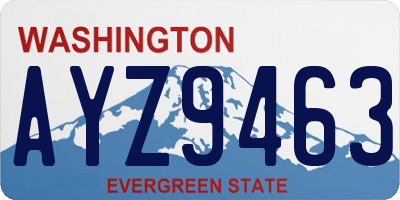 WA license plate AYZ9463