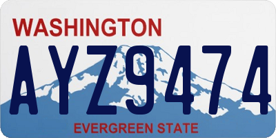 WA license plate AYZ9474