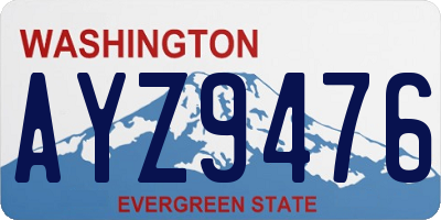 WA license plate AYZ9476