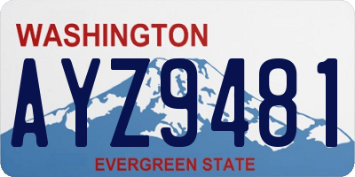 WA license plate AYZ9481