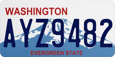 WA license plate AYZ9482