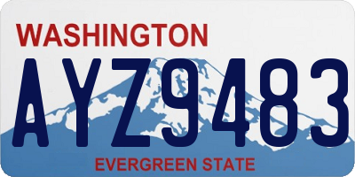 WA license plate AYZ9483