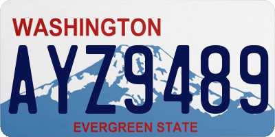 WA license plate AYZ9489