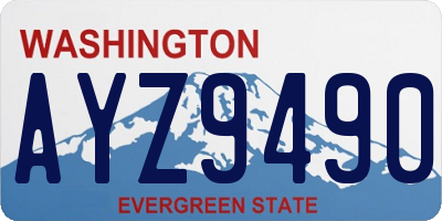 WA license plate AYZ9490