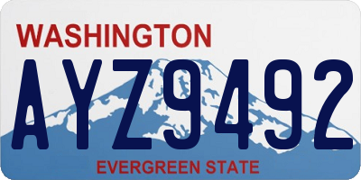 WA license plate AYZ9492