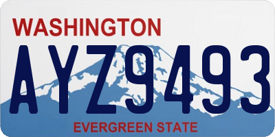 WA license plate AYZ9493