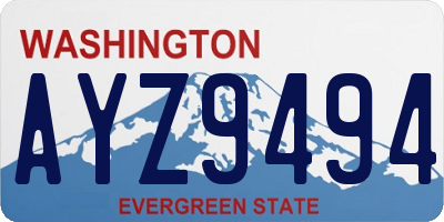 WA license plate AYZ9494