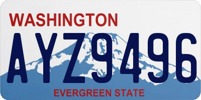 WA license plate AYZ9496