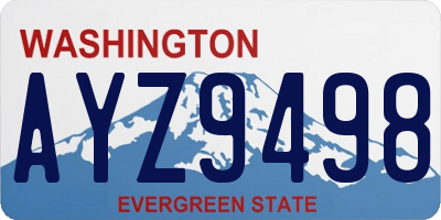 WA license plate AYZ9498