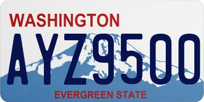 WA license plate AYZ9500