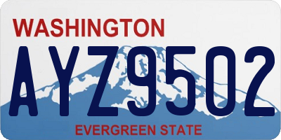 WA license plate AYZ9502