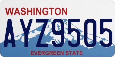 WA license plate AYZ9505