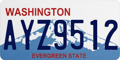 WA license plate AYZ9512