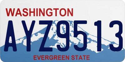 WA license plate AYZ9513