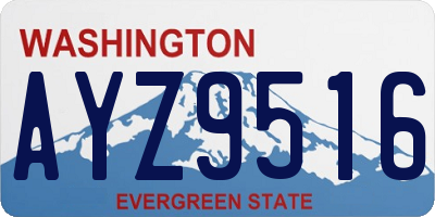 WA license plate AYZ9516