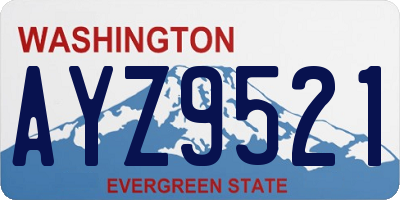 WA license plate AYZ9521