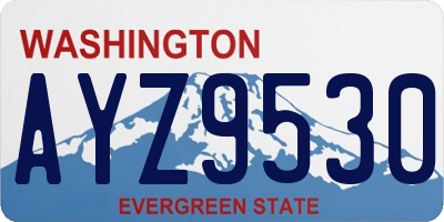 WA license plate AYZ9530