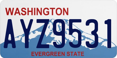 WA license plate AYZ9531