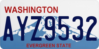 WA license plate AYZ9532