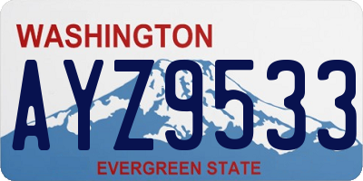 WA license plate AYZ9533