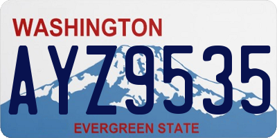 WA license plate AYZ9535