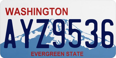 WA license plate AYZ9536