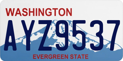 WA license plate AYZ9537