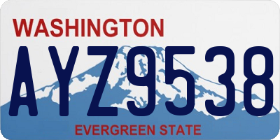 WA license plate AYZ9538