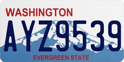 WA license plate AYZ9539