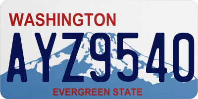 WA license plate AYZ9540