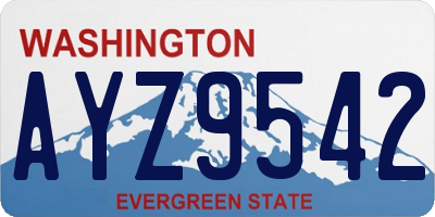 WA license plate AYZ9542