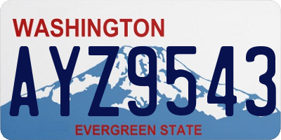 WA license plate AYZ9543