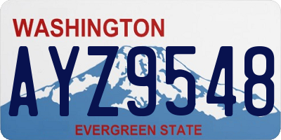 WA license plate AYZ9548