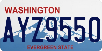 WA license plate AYZ9550