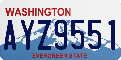 WA license plate AYZ9551