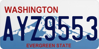 WA license plate AYZ9553