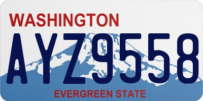 WA license plate AYZ9558