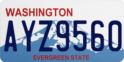 WA license plate AYZ9560