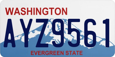 WA license plate AYZ9561