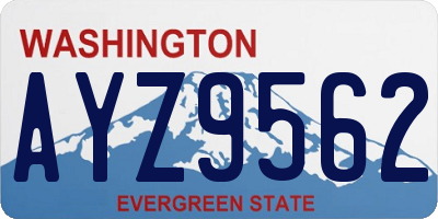 WA license plate AYZ9562