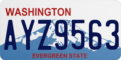 WA license plate AYZ9563