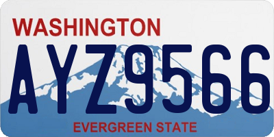 WA license plate AYZ9566