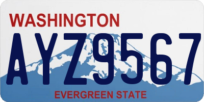 WA license plate AYZ9567