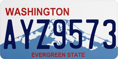 WA license plate AYZ9573